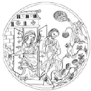 Holzschnitt aus dem "Psalter des Louis VIII. und seiner Gattin, Bianca von Kastilien" aus dem frühen 13. Jahrhundert